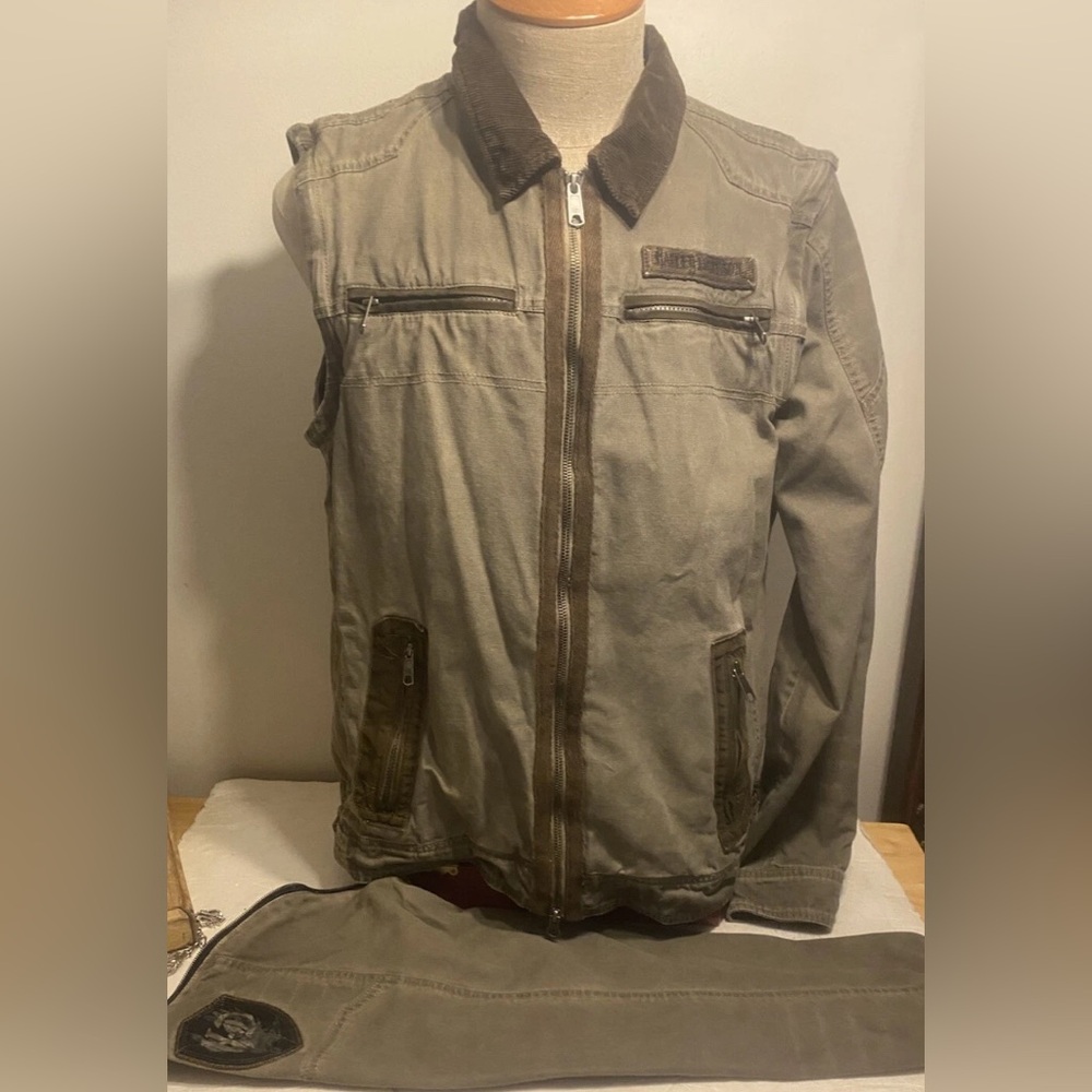 Harley Davidson Mens Large Convertible Carnhart Style Jacket